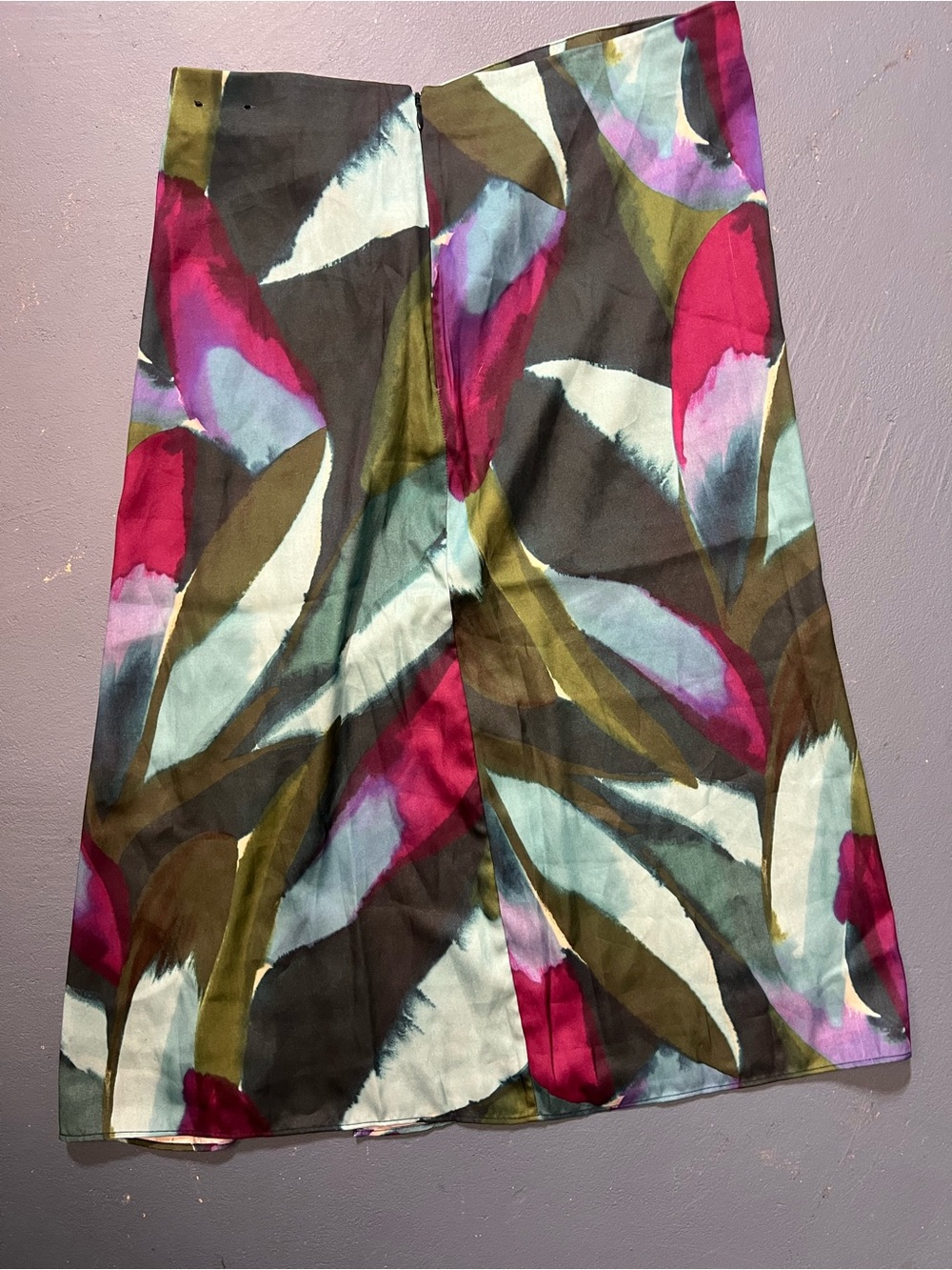 Banana Republic Abstract Brushstroke Tied Womens Skirt in Teal, Olive & Magenta - Picture 3 of 7